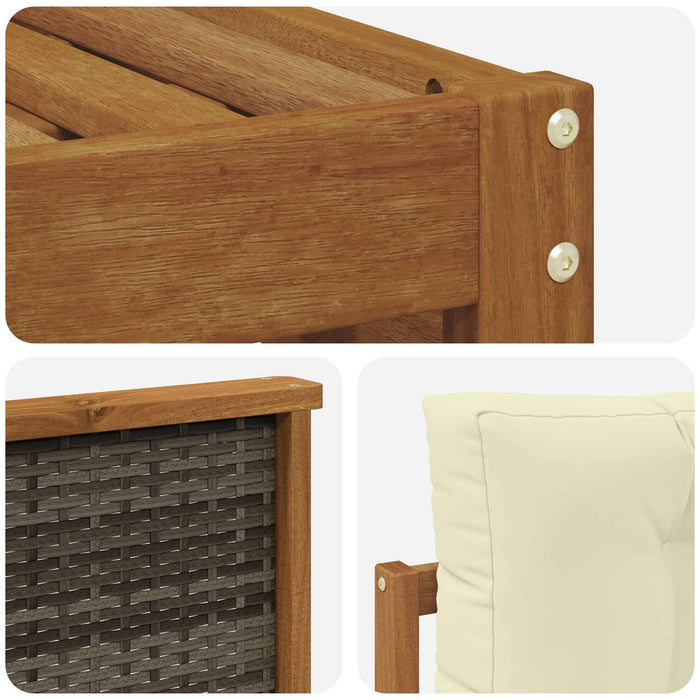 Set de canapele de exterior cu pernă 8 pcs Natural și Crem WALTI