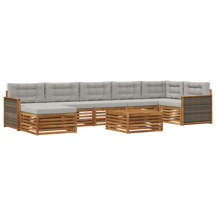 Set de canapele de exterior 8 pcs Natural și gri deschis WALTI