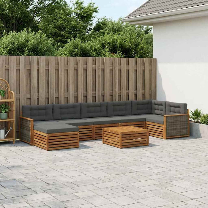Set de canapele de exterior cu pernă 8 pcs Natural și Antracit WALTI