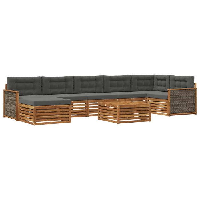 Set de canapele de exterior cu pernă 8 pcs Natural și Antracit WALTI