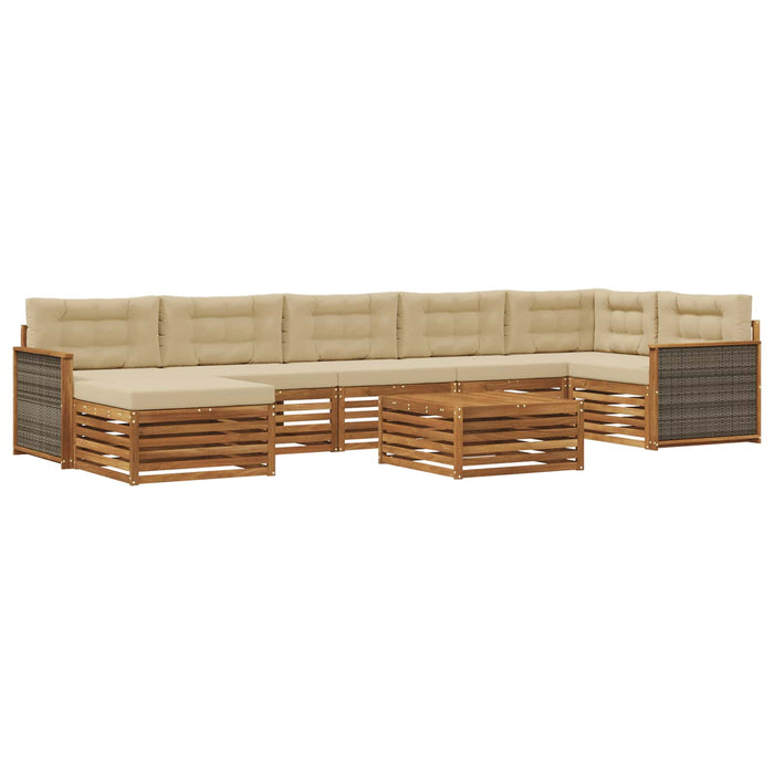 Set de canapele de exterior 8 pcs Natural și Bej WALTI