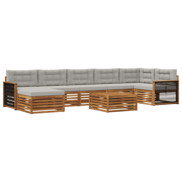 Set de canapele de exterior 8 pcs Natural și gri deschis WALTI