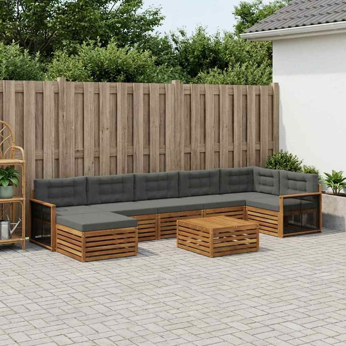 Set de canapele de exterior cu pernă 8 pcs Natural și Antracit WALTI