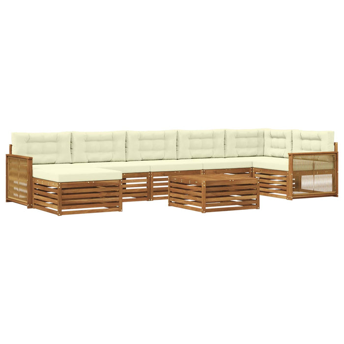 Set de canapele de exterior cu pernă 8 pcs Natural și Crem WALTI