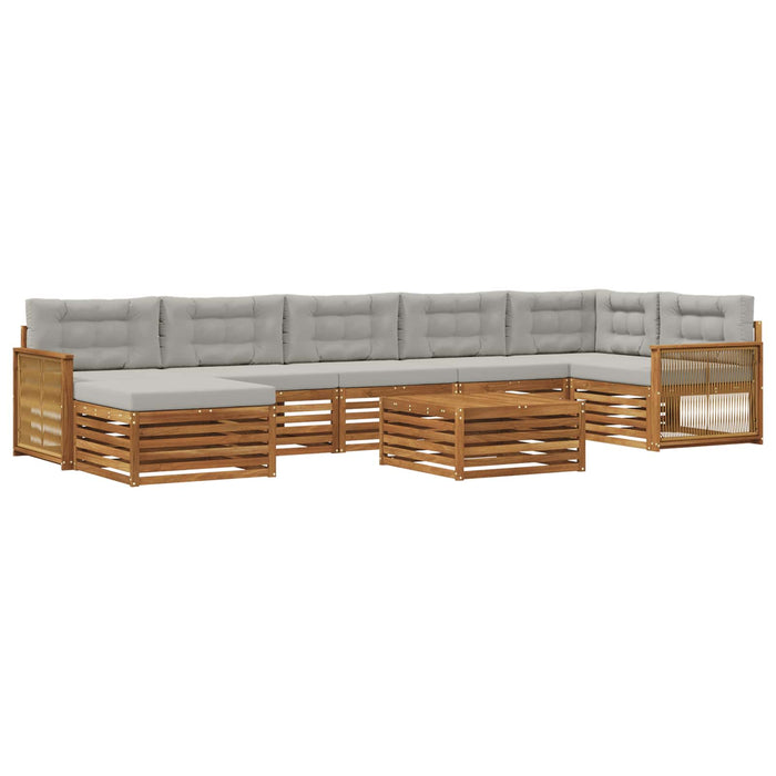 Set de canapele de exterior 8 pcs Natural și gri deschis WALTI