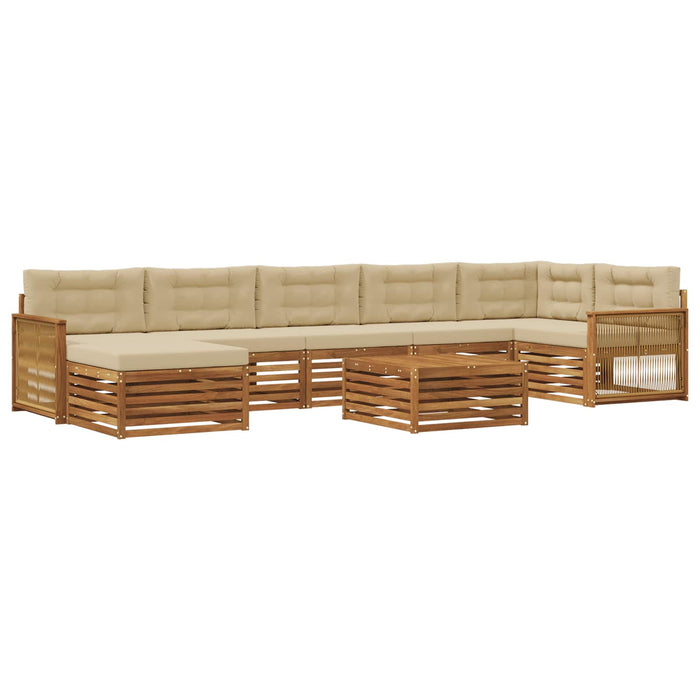 Set de canapele de exterior cu pernă 8 pcs Natural și Bej WALTI