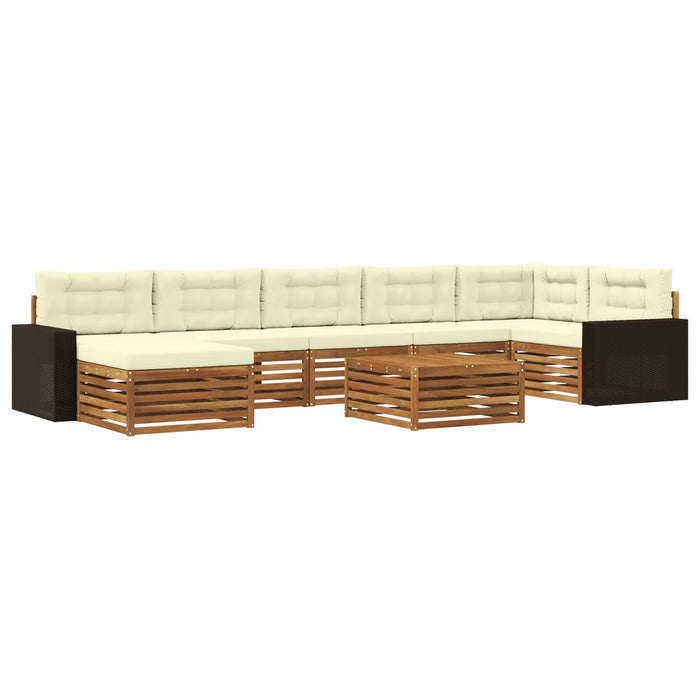 Set de canapele de exterior cu pernă 8 pcs Natural și Crem WALTI