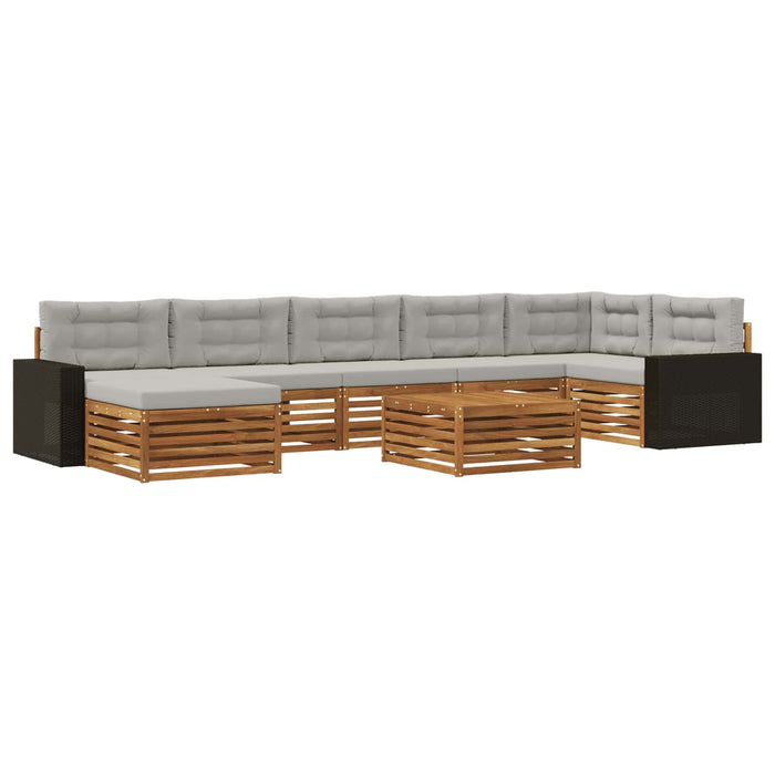 Set de canapele de exterior 8 pcs Natural și gri deschis WALTI