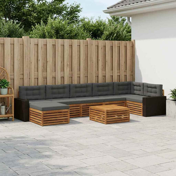 Set de canapele de exterior cu pernă 8 pcs Natural și Antracit WALTI