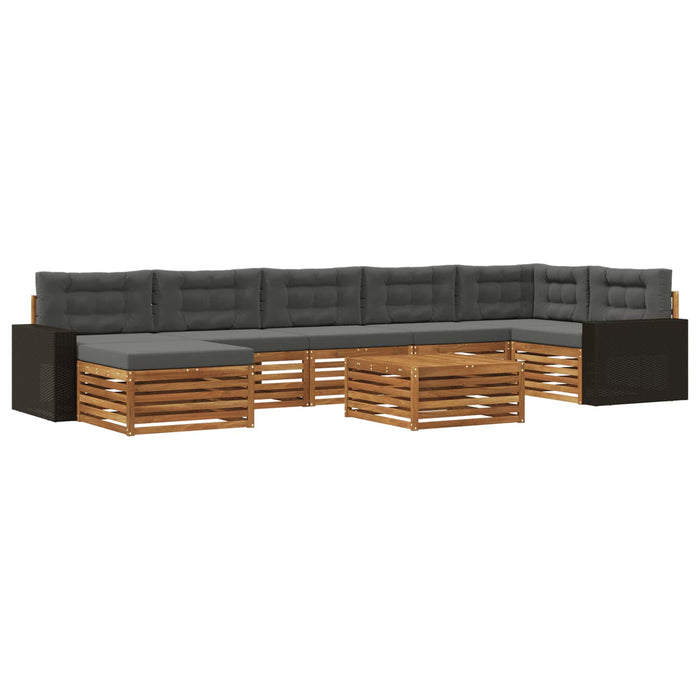 Set de canapele de exterior cu pernă 8 pcs Natural și Antracit WALTI