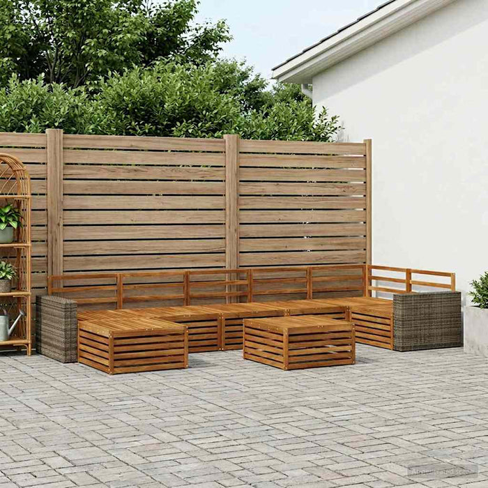 Set de canapele de exterior 8 pcs natural WALTI