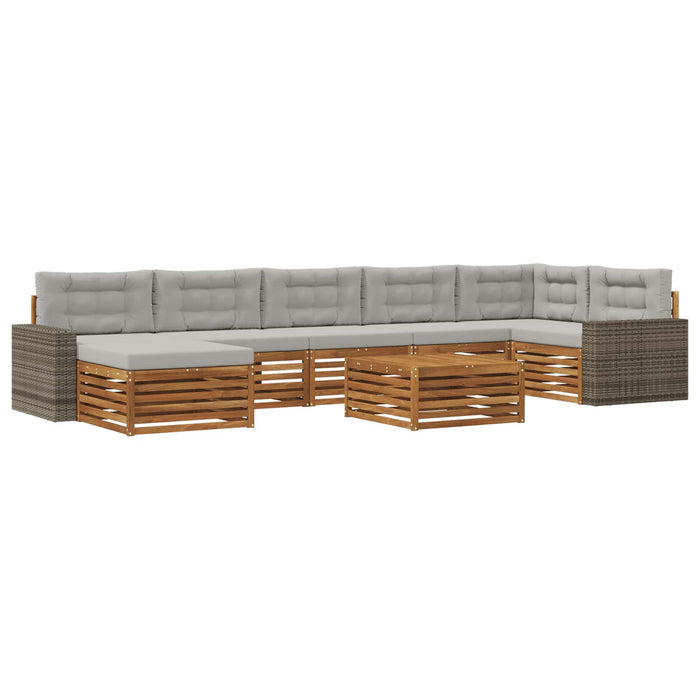 Set de canapele de exterior 8 pcs Natural și gri deschis WALTI
