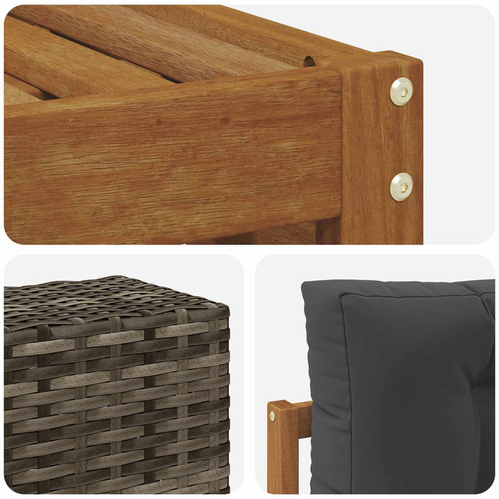 Set de canapele de exterior cu pernă 8 pcs Natural și Antracit WALTI