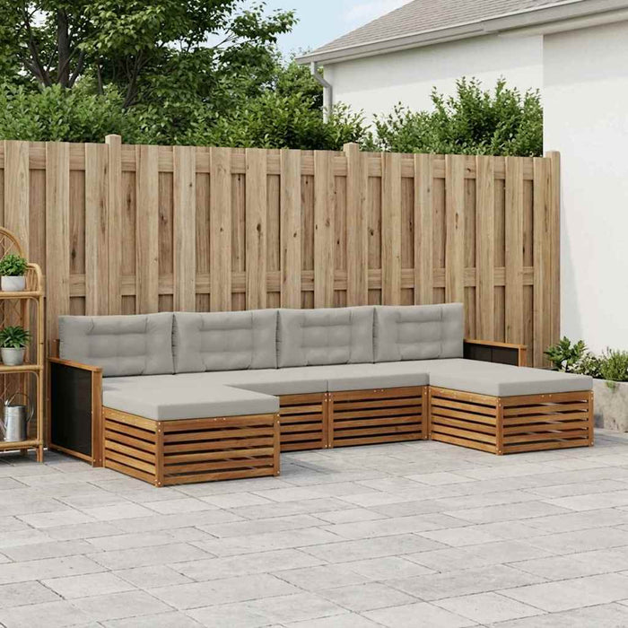 Seturi de canapele cu pernă 6 pcs Lemn Solid de Acacia WALTI