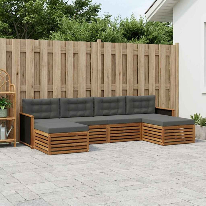 Seturi de canapele cu pernă 6 pcs Lemn Solid de Acacia WALTI