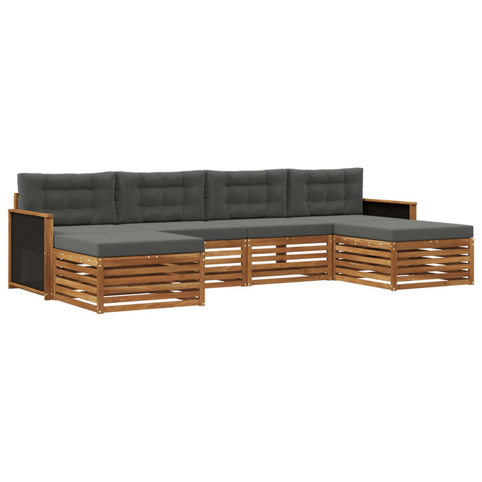 Seturi de canapele cu pernă 6 pcs Lemn Solid de Acacia WALTI