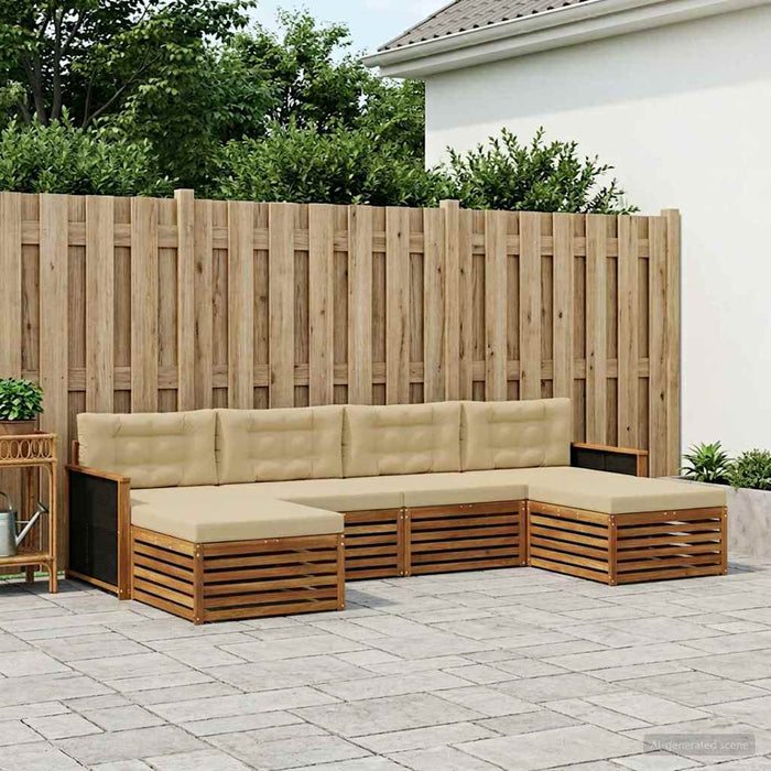 Seturi de canapele cu pernă 6 pcs Lemn Solid de Acacia WALTI