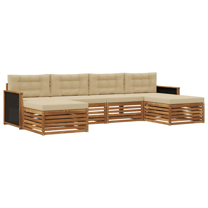 Seturi de canapele cu pernă 6 pcs Lemn Solid de Acacia WALTI
