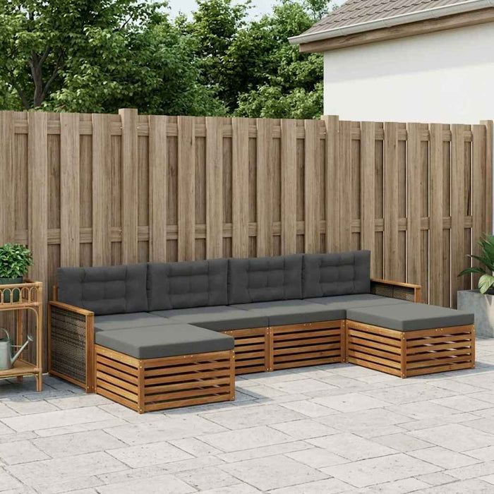 Seturi de canapele cu pernă 6 pcs Lemn Solid de Acacia WALTI