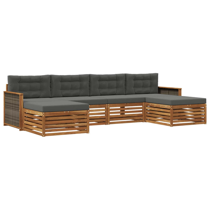 Seturi de canapele cu pernă 6 pcs Lemn Solid de Acacia WALTI