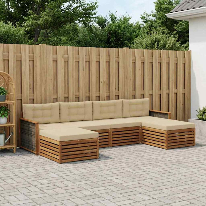 Seturi de canapele cu pernă 6 pcs Lemn Solid de Acacia WALTI