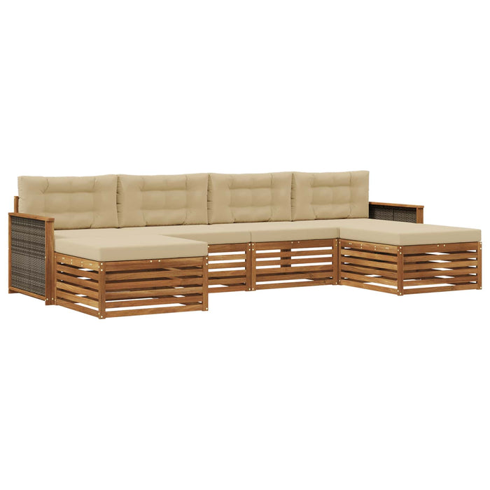 Seturi de canapele cu pernă 6 pcs Lemn Solid de Acacia WALTI