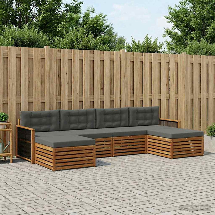 Seturi de canapele cu pernă 6 pcs Lemn Solid de Acacia WALTI