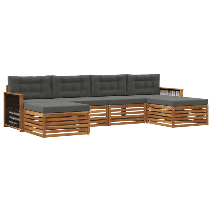 Seturi de canapele cu pernă 6 pcs Lemn Solid de Acacia WALTI