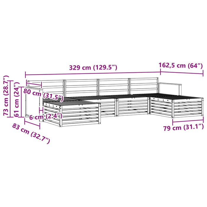 Seturi de canapele 6 pcs Lemn Solid de Acacia WALTI