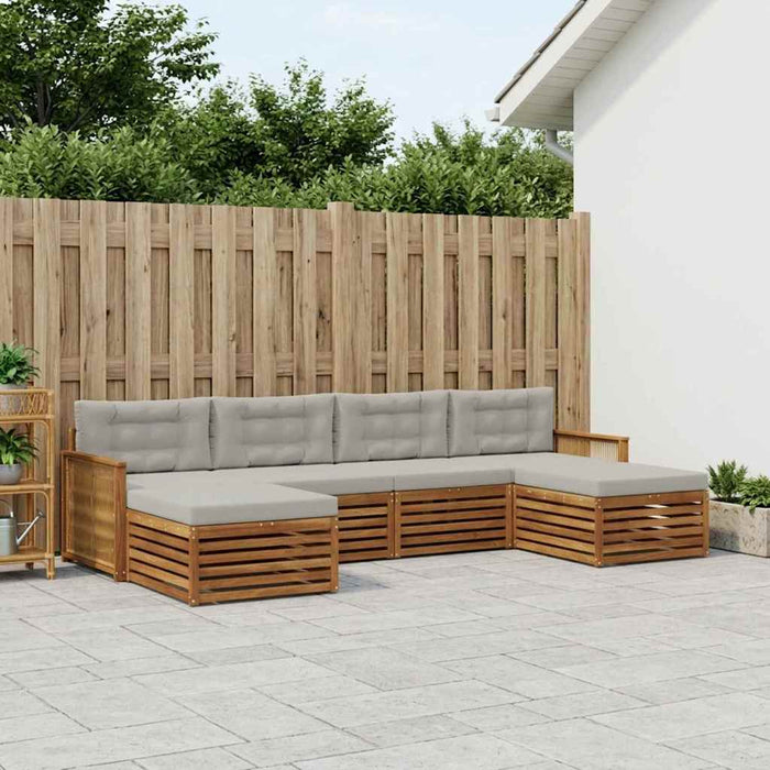Seturi de canapele cu pernă 6 pcs Lemn Solid de Acacia WALTI