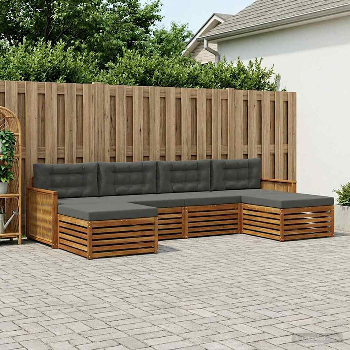 Seturi de canapele cu pernă 6 pcs Lemn Solid de Acacia WALTI