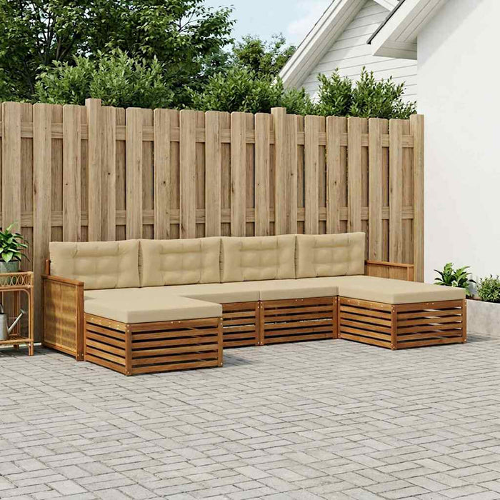 Seturi de canapele cu pernă 6 pcs Lemn Solid de Acacia WALTI