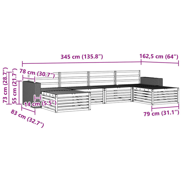 Seturi de canapele 6 pcs Lemn Solid de Acacia WALTI