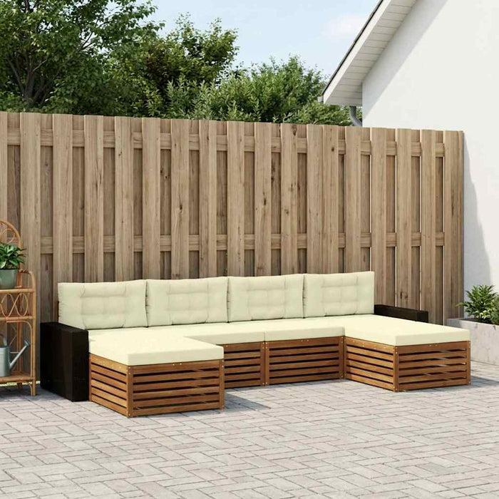 Seturi de canapele cu pernă 6 pcs Lemn Solid de Acacia WALTI