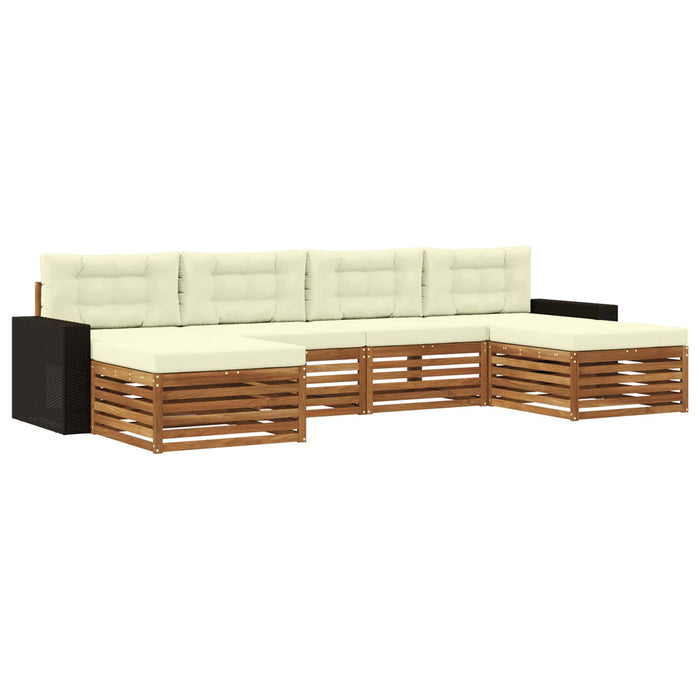 Seturi de canapele cu pernă 6 pcs Lemn Solid de Acacia WALTI