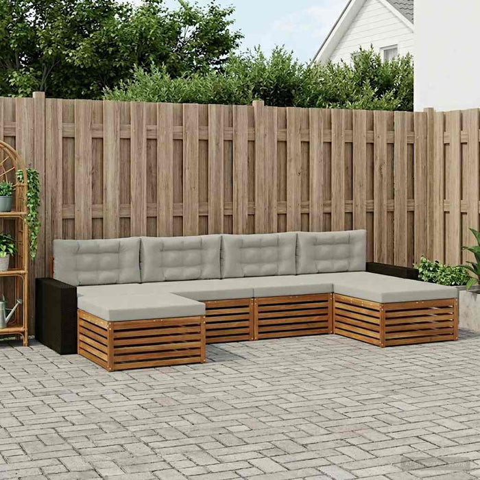 Seturi de canapele cu pernă 6 pcs Lemn Solid de Acacia WALTI