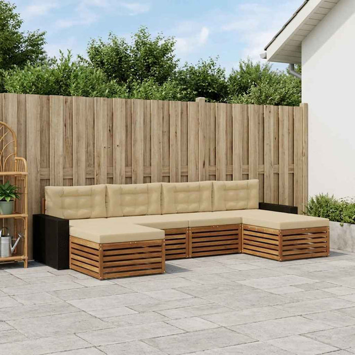 Seturi de canapele cu pernă 6 pcs Lemn Solid de Acacia WALTI