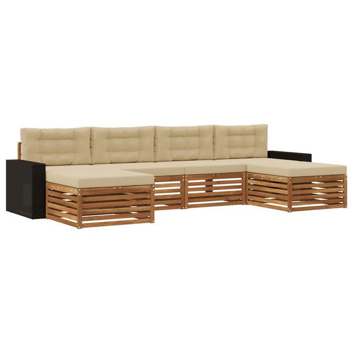 Seturi de canapele cu pernă 6 pcs Lemn Solid de Acacia WALTI