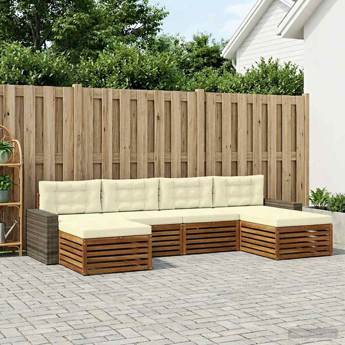 Seturi de canapele cu pernă 6 pcs Lemn Solid de Acacia WALTI