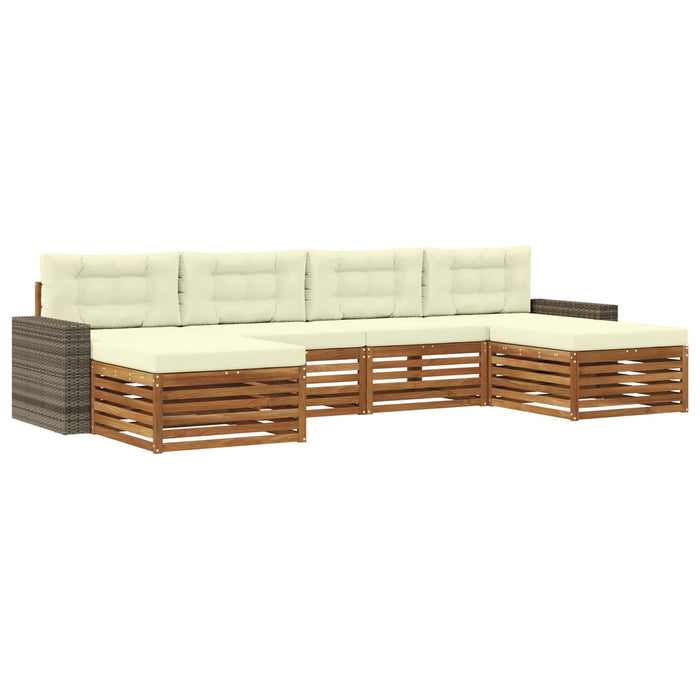 Seturi de canapele cu pernă 6 pcs Lemn Solid de Acacia WALTI