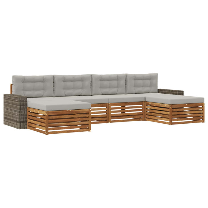 Seturi de canapele cu pernă 6 pcs Lemn Solid de Acacia WALTI