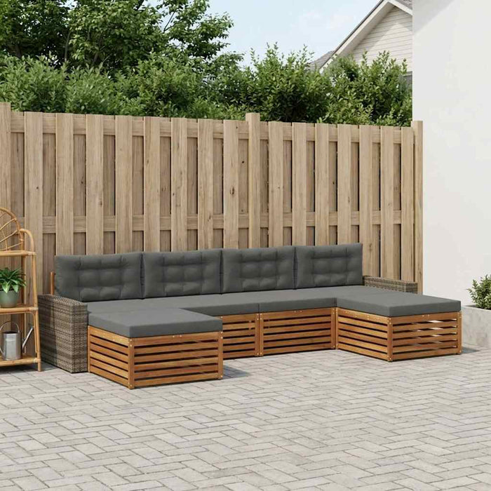 Seturi de canapele cu pernă 6 pcs Lemn Solid de Acacia WALTI