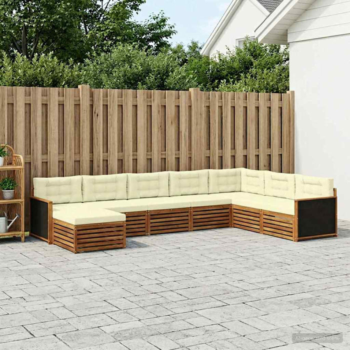 Set de canapele de exterior cu pernă 8 pcs Natural și Crem - WALTI WALTI