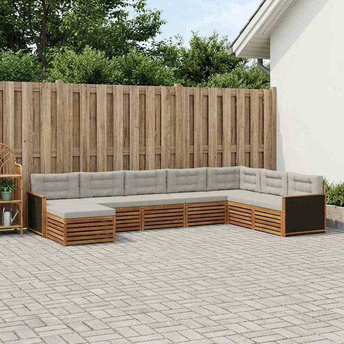 Set de canapele de exterior 8 pcs Natural și gri deschis WALTI