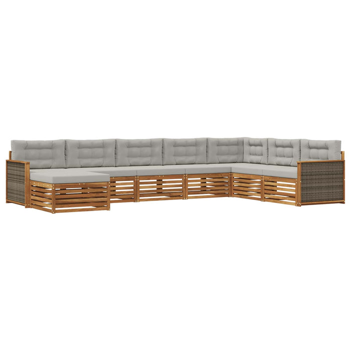 Set de canapele de exterior 8 pcs Natural și gri deschis WALTI