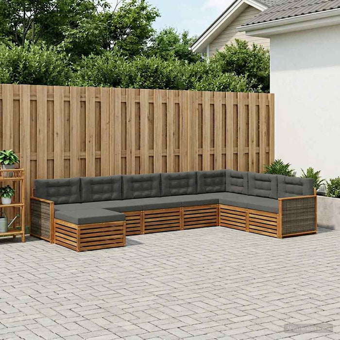 Set de canapele de exterior cu pernă 8 pcs Natural și Antracit WALTI