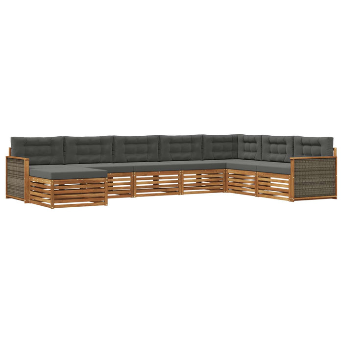 Set de canapele de exterior cu pernă 8 pcs Natural și Antracit WALTI