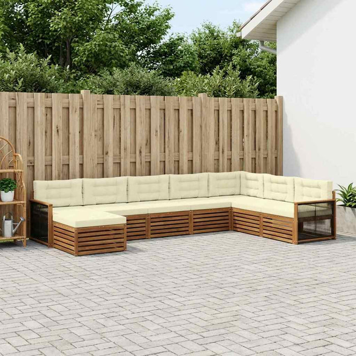 Set de canapele de exterior cu pernă 8 pcs Natural și Crem - WALTI WALTI