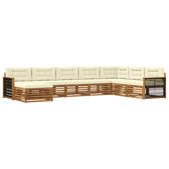 Set de canapele de exterior cu pernă 8 pcs Natural și Crem - WALTI WALTI