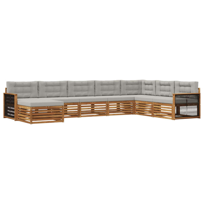 Set de canapele de exterior 8 pcs Natural și gri deschis WALTI